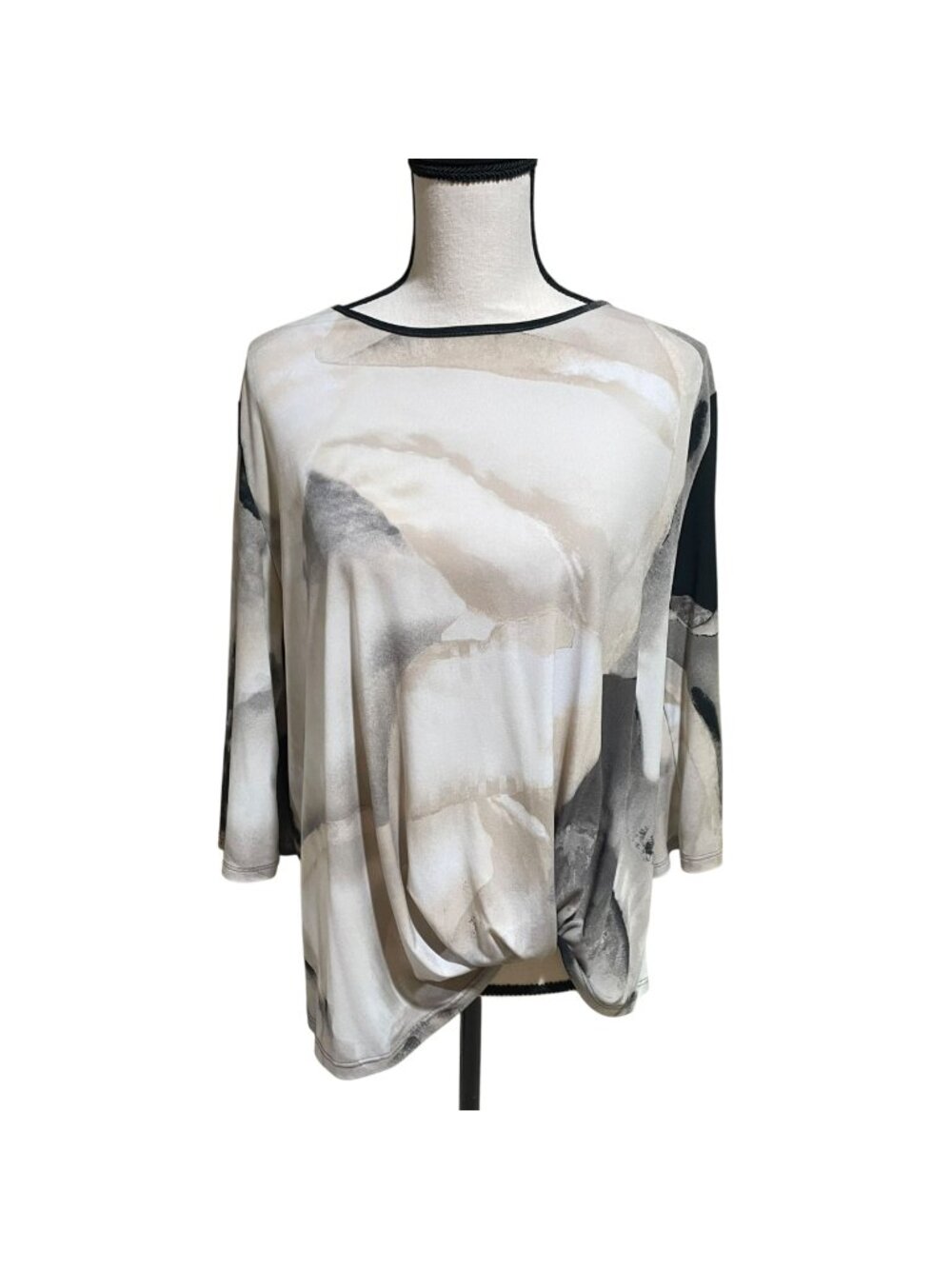 Clara sun woo asymmetric twist hem watercolor print